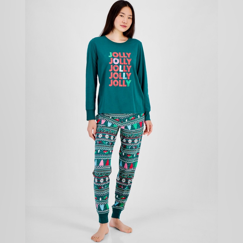 NWT size XL Matching Women's Mix It Jolly Fair Pajamas Set